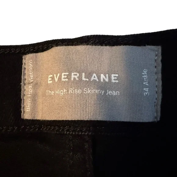 Everlane Womens The High Rise Skinny Jean  Size 34 Ankle Black Classic Modal - Picture 4 of 7